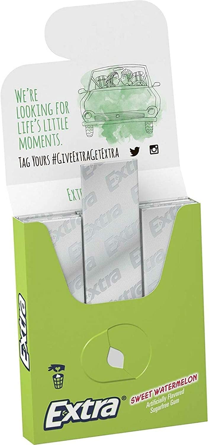 WRIGLEY'S EXTRA persona compartiendo chicles, ideal para reuniones y ventas
