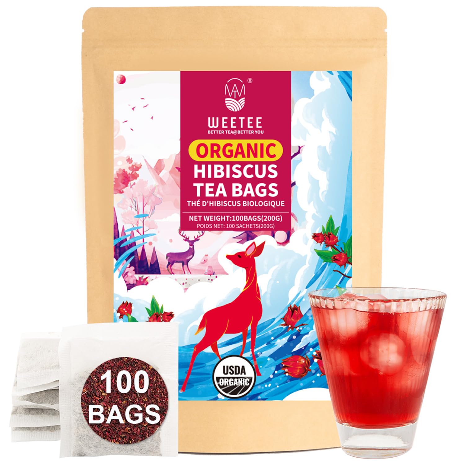 WT WEETEE paquete frontal con 100 bolsitas, conserva frescura