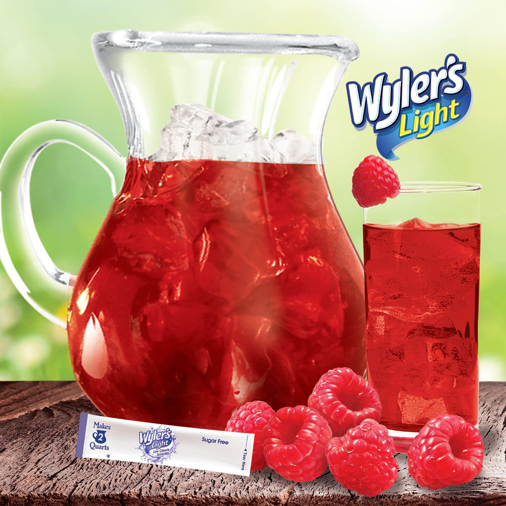 Wyler's Light etiqueta nutricional mostrando calorías bajas e información clara