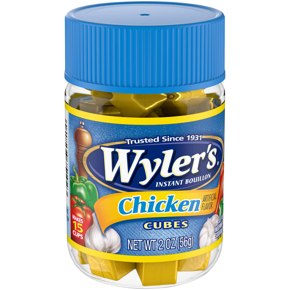 Wyler's tarro en mano mostrando tamaño compacto y fácil almacenamiento