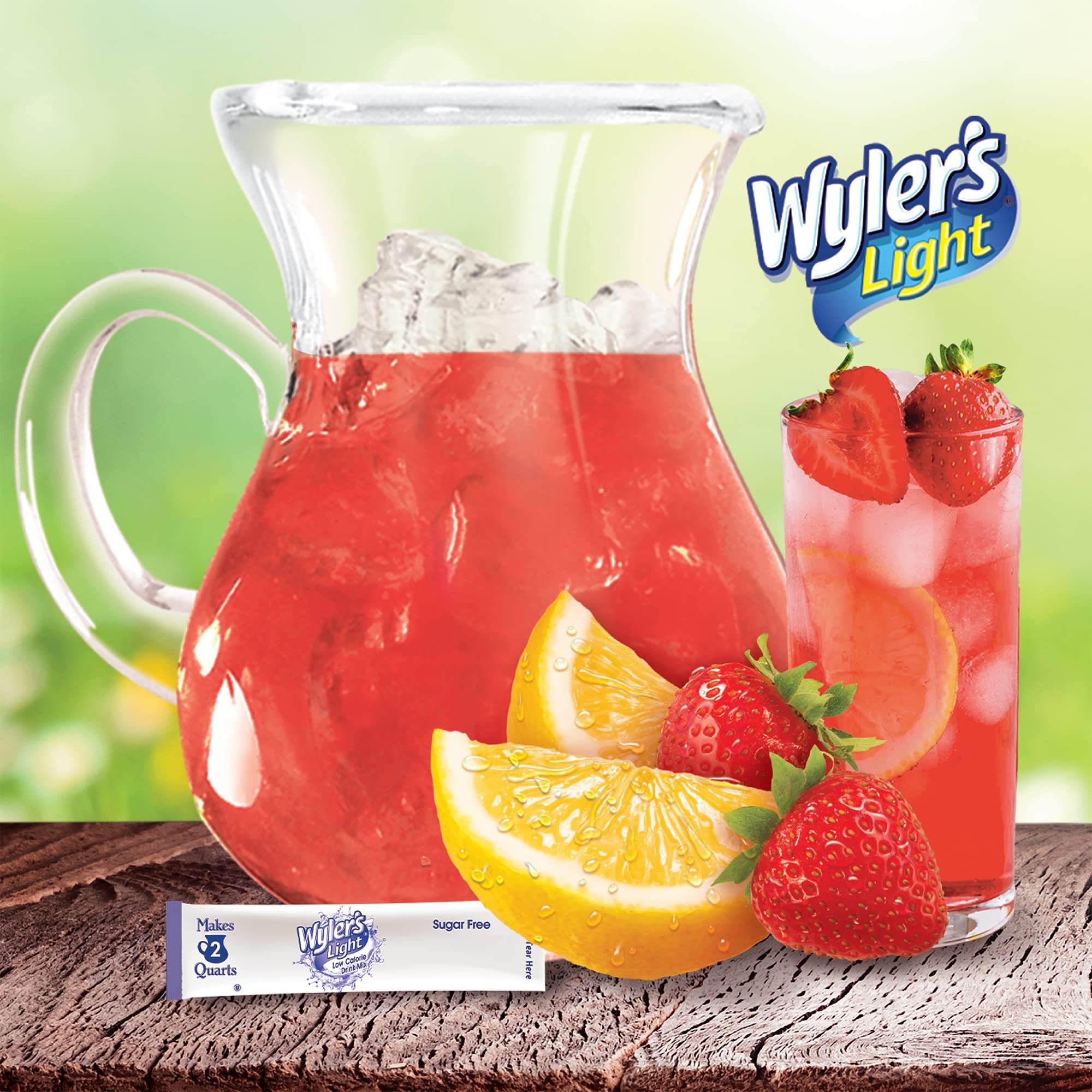 Wyler's Light comparación de tamaño del sobre para porciones precisas