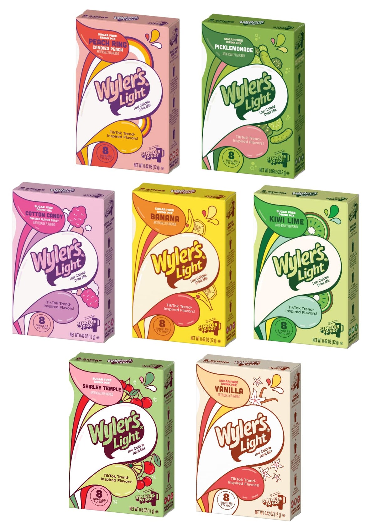 Wyler's Light frente del empaque mostrando variedad y conveniencia