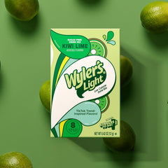 Wyler's Light etiqueta con información del producto y beneficios bajos en calorías