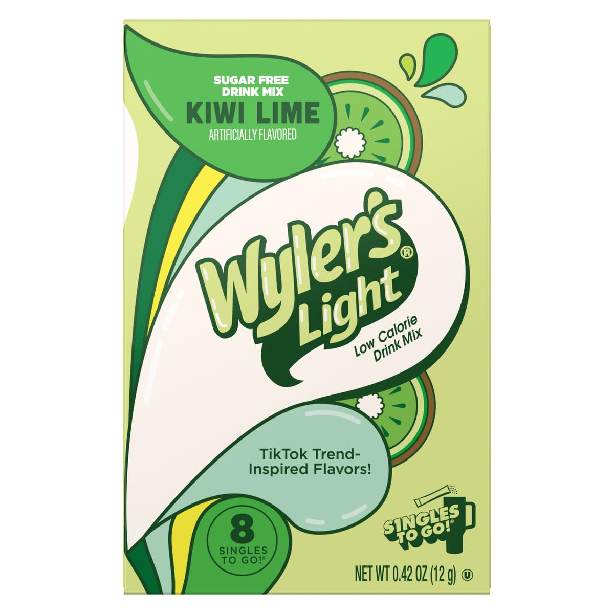 Wyler's Light sobre abierto con polvo kiwi-lima, mezcla fácil y portable