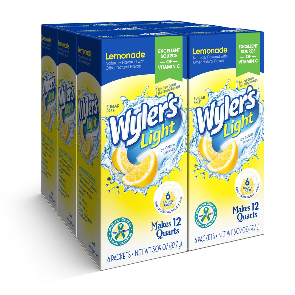 Wyler's Light frente del empaque mostrando cantidad y sabor, conveniencia instantánea
