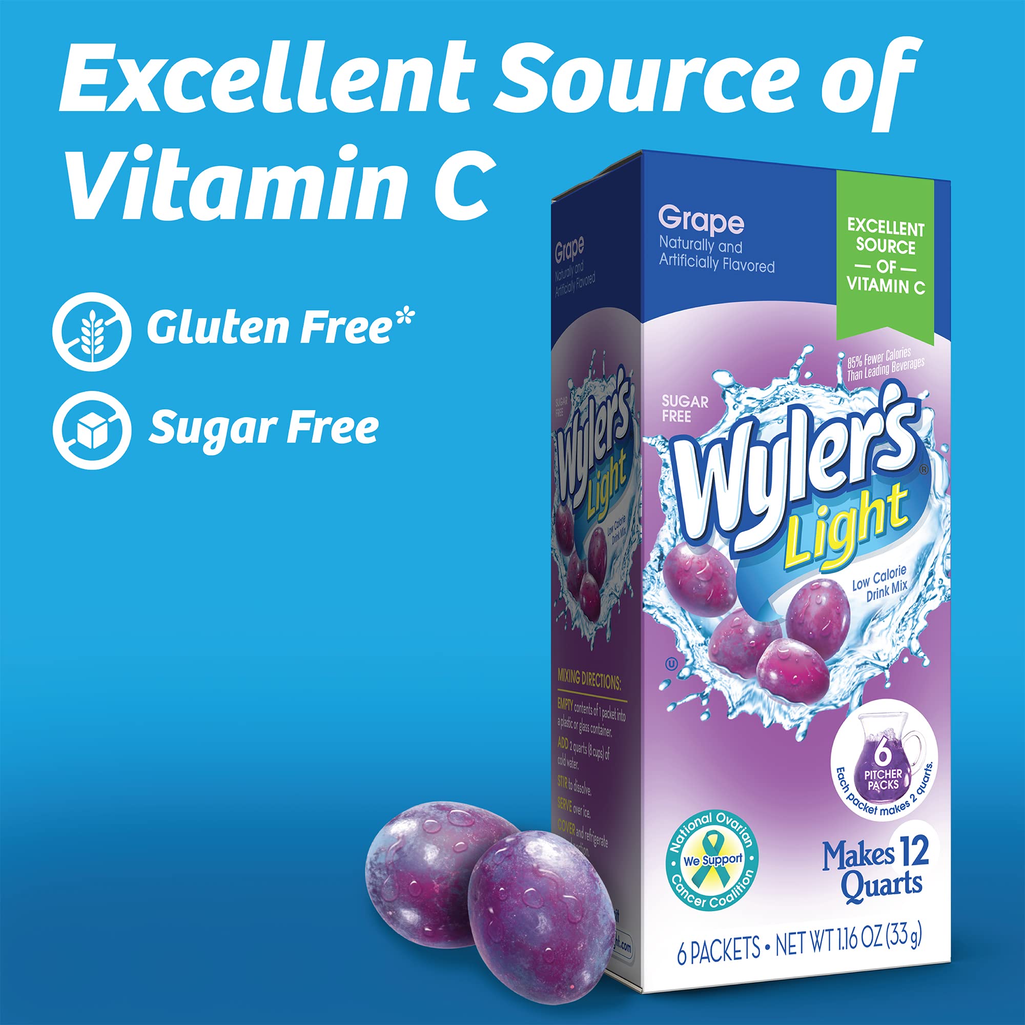 Wyler's Light jarra preparada con bebida morada, refresco bajo calorías