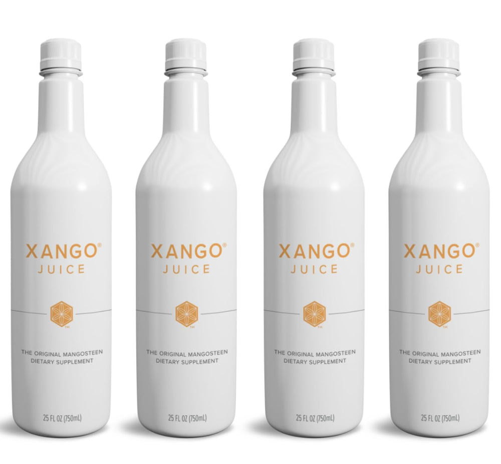 XANGO en vaso servido en mesa mostrando consumo práctico y atractivo