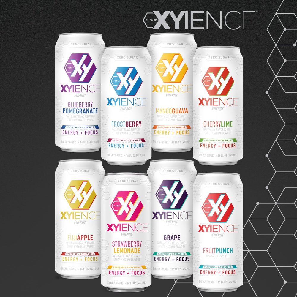 Xyience lata en mano para mostrar tamaño real y porción conveniente