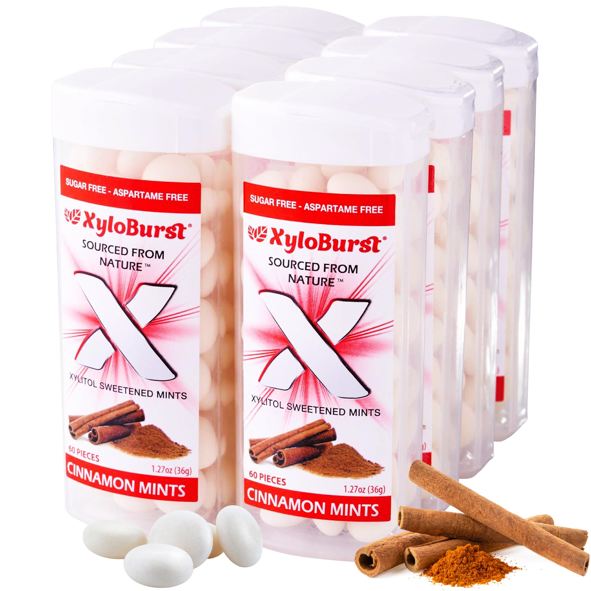 Xyloburst frasco frontal Canela mostrando etiqueta clara y beneficio de frescura