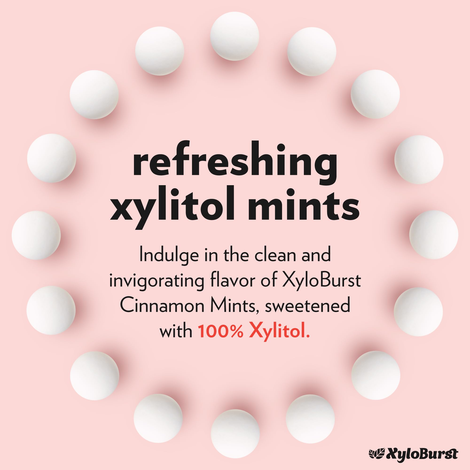 Xyloburst textura de pastilla cercana que muestra superficie y tamaño, sensación limpia