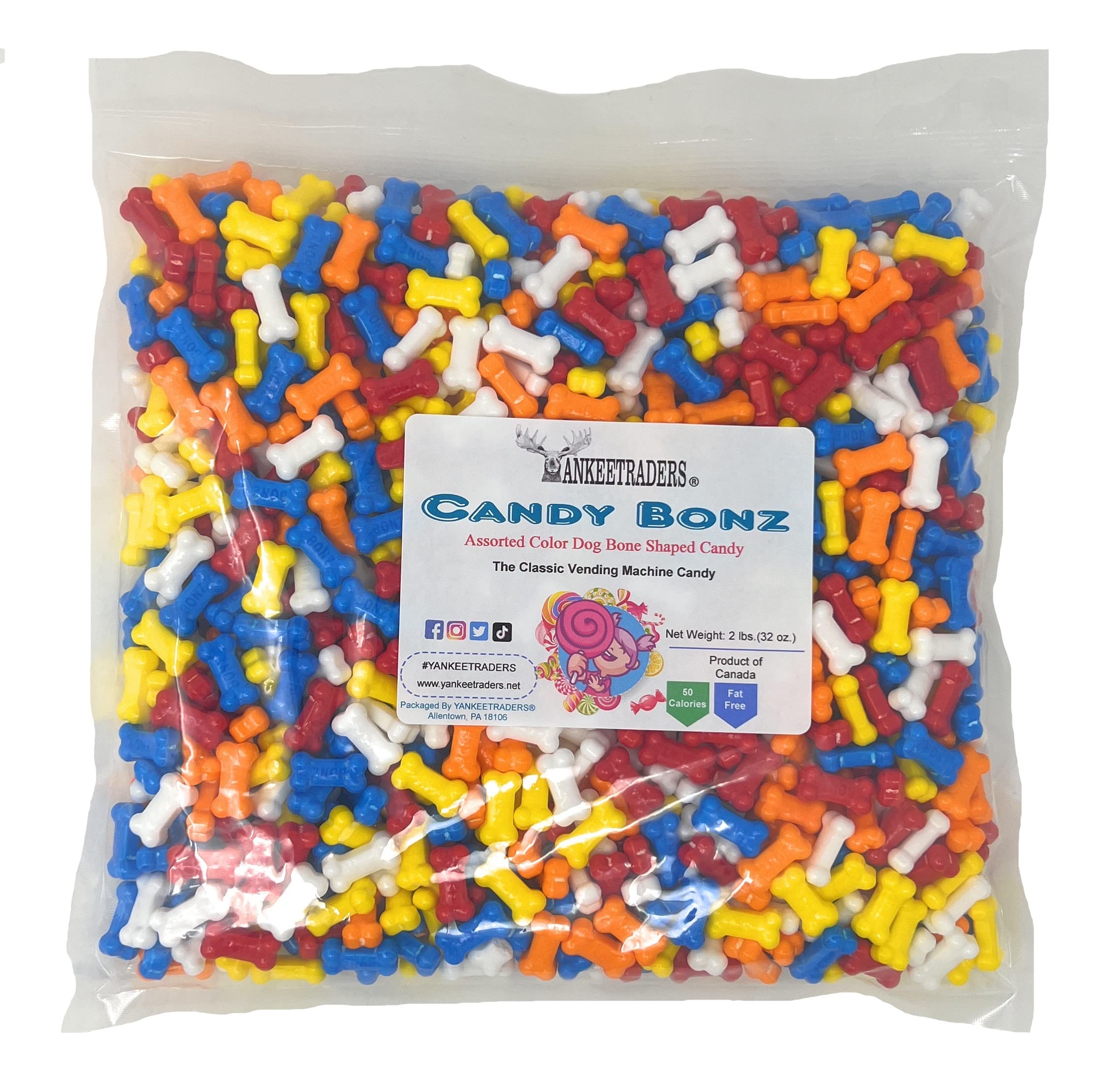 YANKEETRADERS paquete frontal Bonz 2 libras mostrando colores vibrantes y utilidad