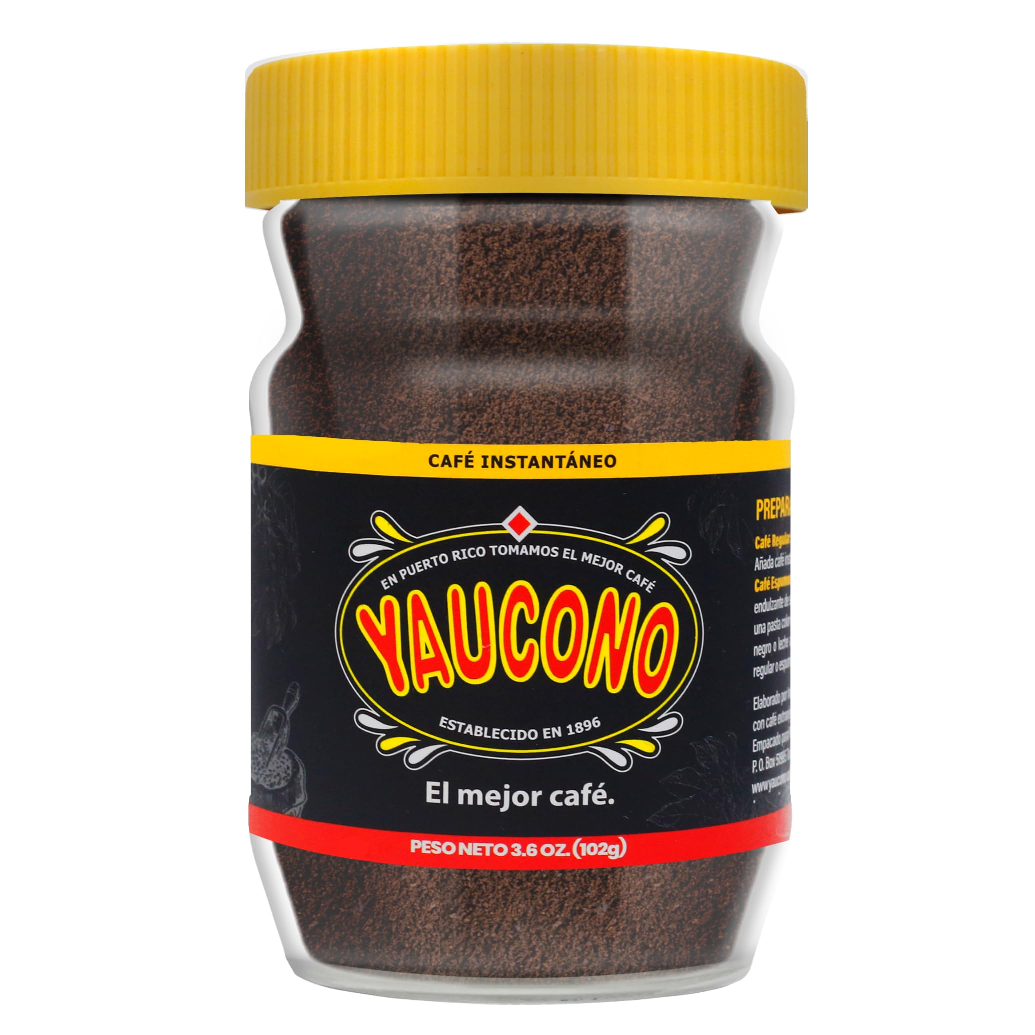 Yaucono frasco frontal mostrando etiqueta y conservación del aroma