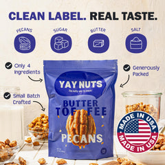 YAY NUTS comparación de tamaño en mano para visualizar porción y conveniencia