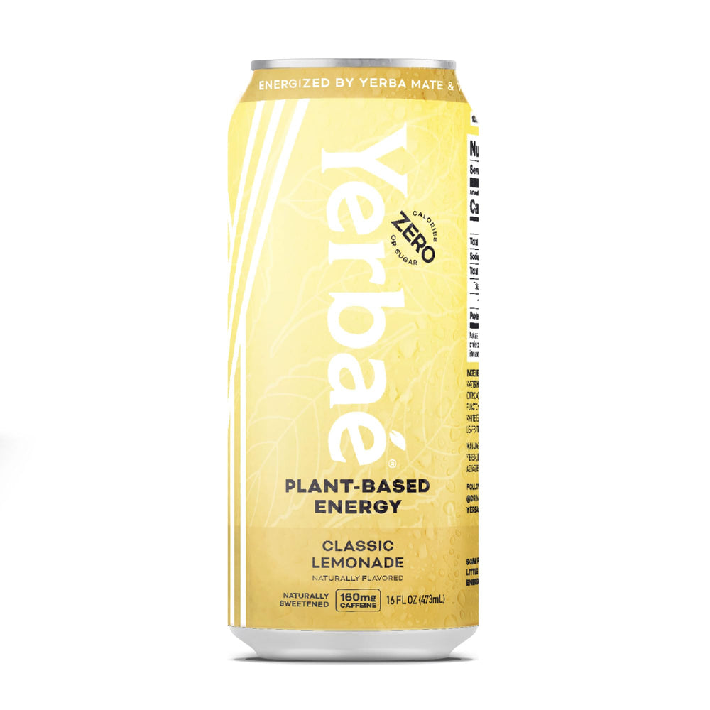 Yerbae lata abierta con burbujeo que sugiere energía instantánea