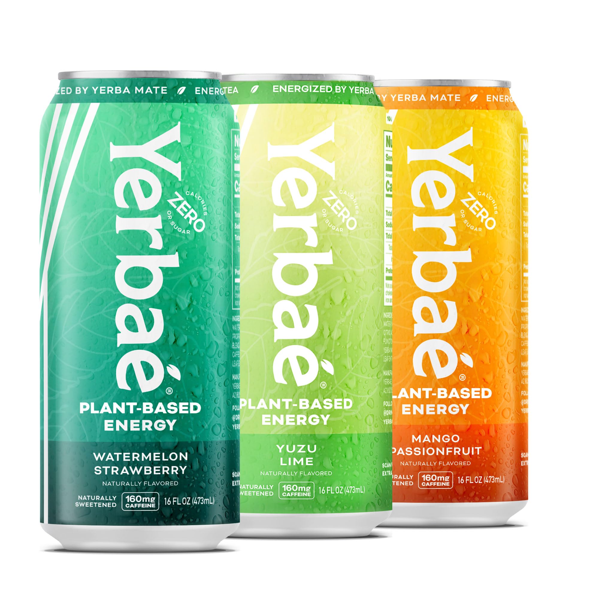 Yerbaé pack frontal mostrando las 12 latas y diseño brillante