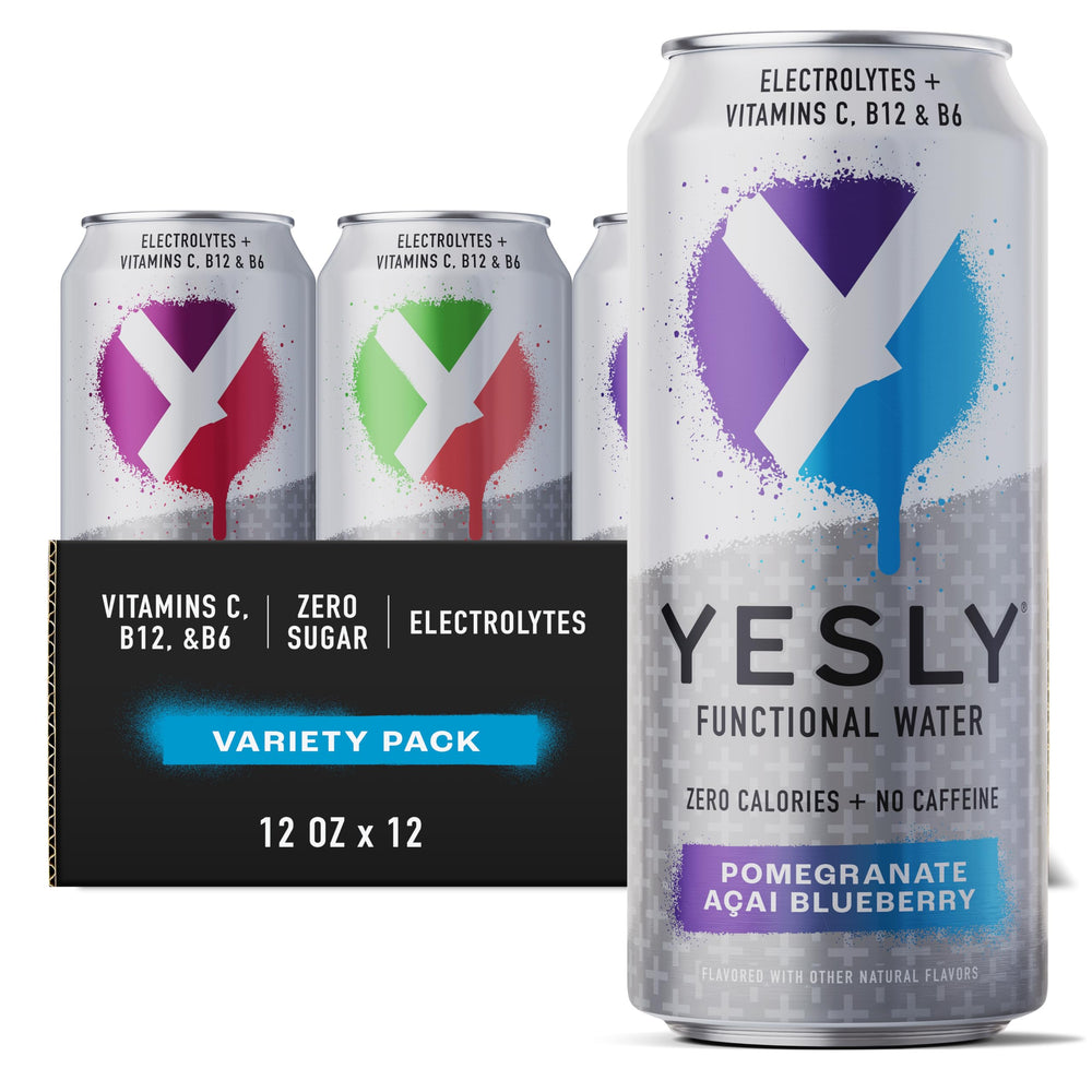 Yesly lata frente pack variedad, hidratación ligera en lata reciclable