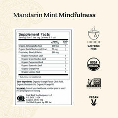 Yogi mandarin mint bolsa textura de té y aroma visible