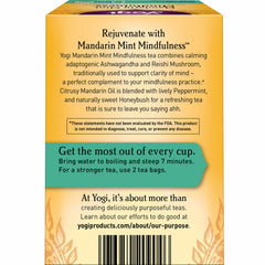 Yogi mandarin mint detalle de ingredientes: mandarina y menta fresca