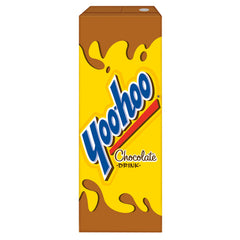 Yoo-hoo caja en mano para comparar tamaño y porción conveniente