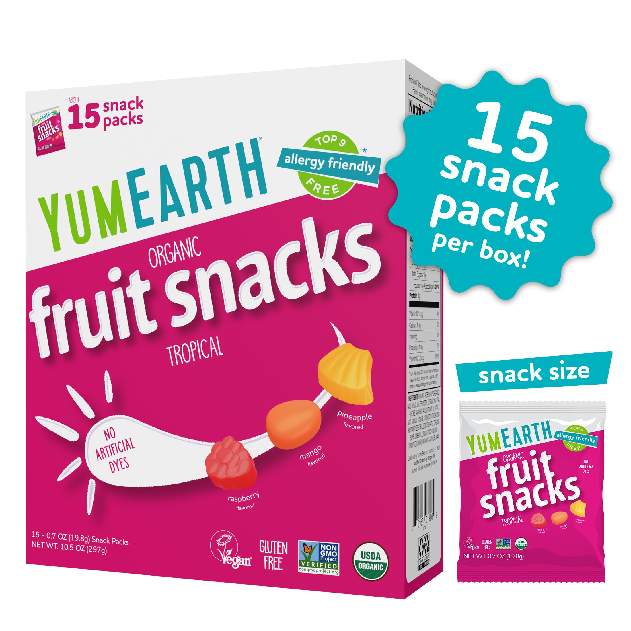 YumEarth primer plano de textura masticable de las golosinas con apariencia natural