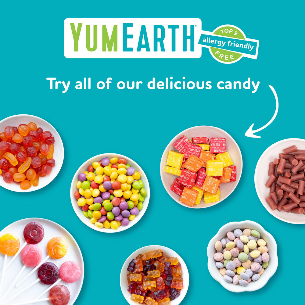 YumEarth bolsita en una lonchera escolar, snack práctico para niños