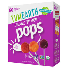 YumEarth caja frontal mostrando tamaño y valor para familias