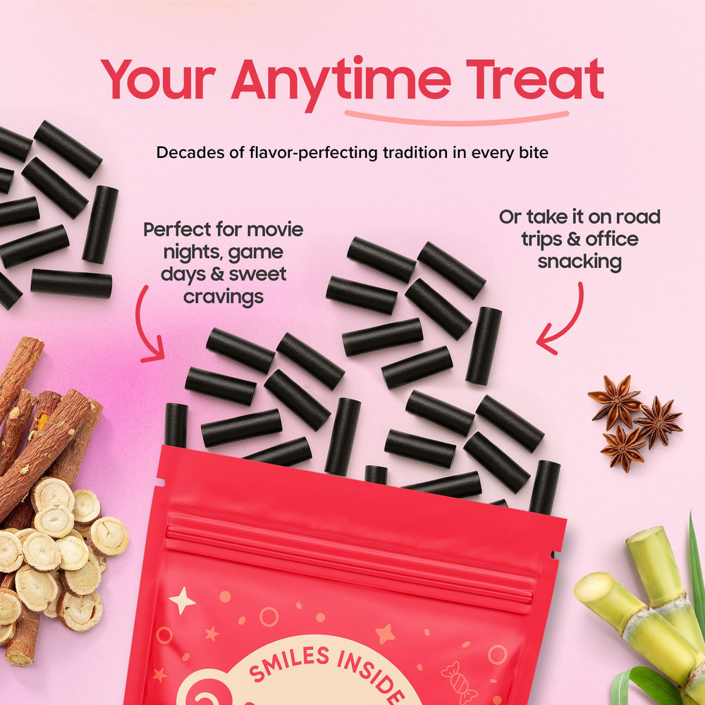 Yumkit ingredientes naturales sobre fondo: melaza y extracto de regaliz