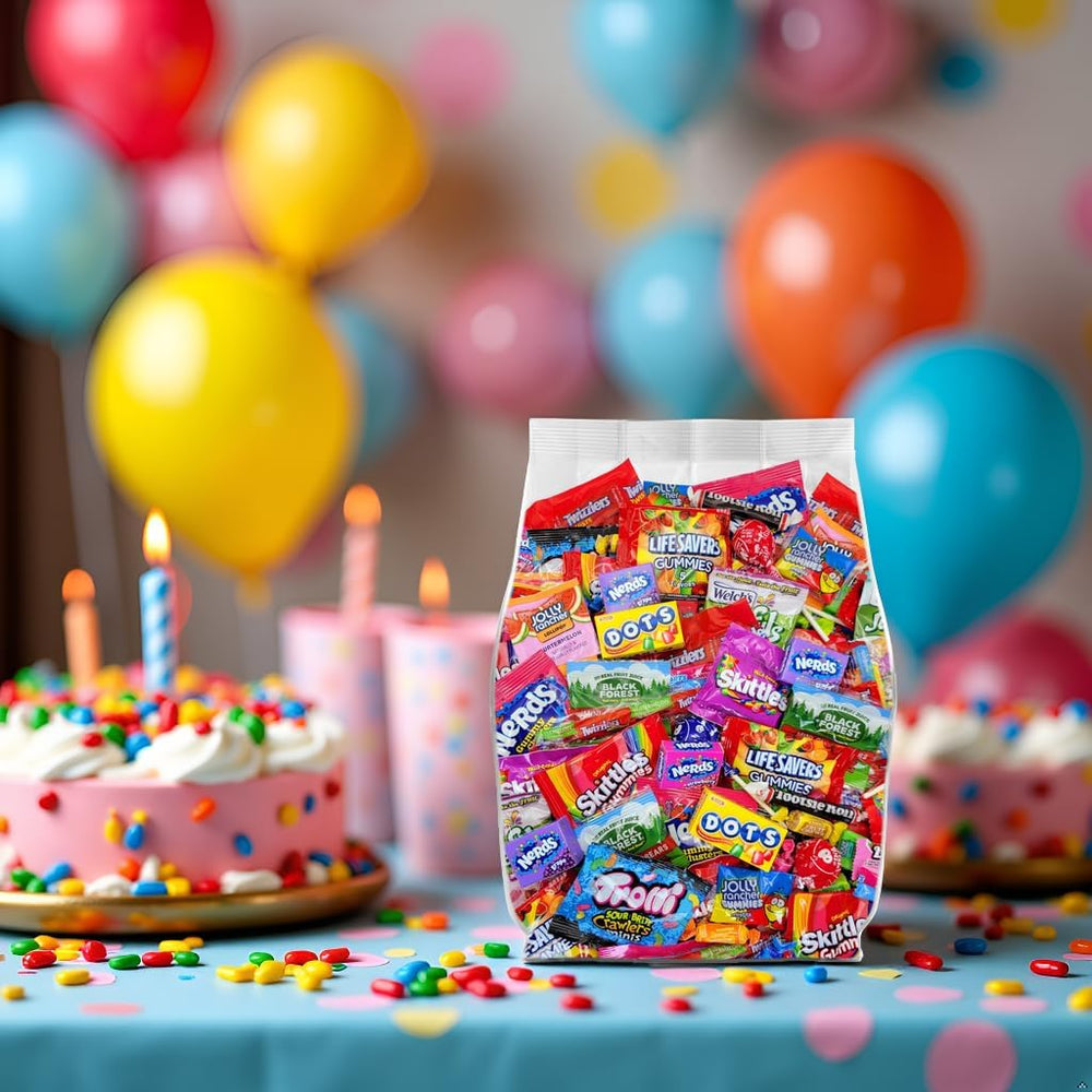 Yummy Chew ambiente de fiesta con dulces como centro de mesa