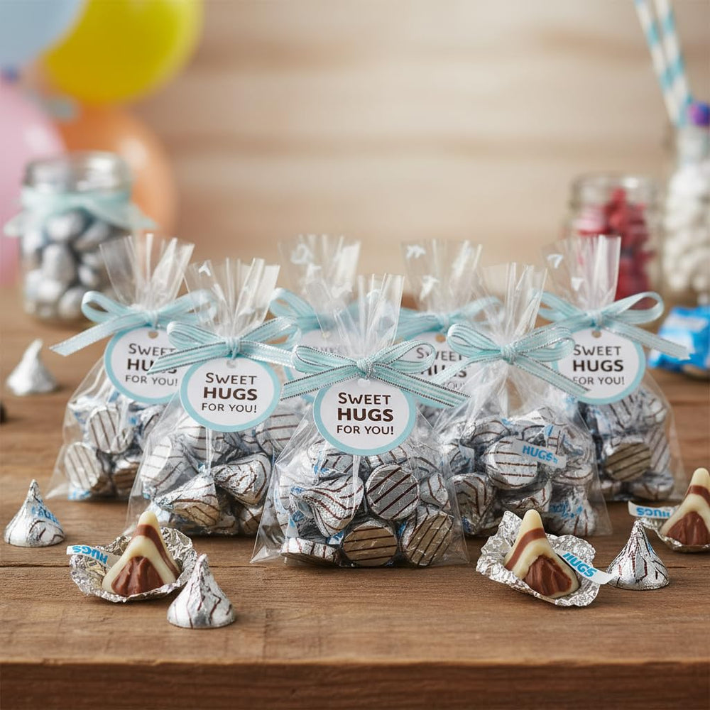Yummy Chew Hugs sobre mesa de dulces, ideal para eventos y presentaciones