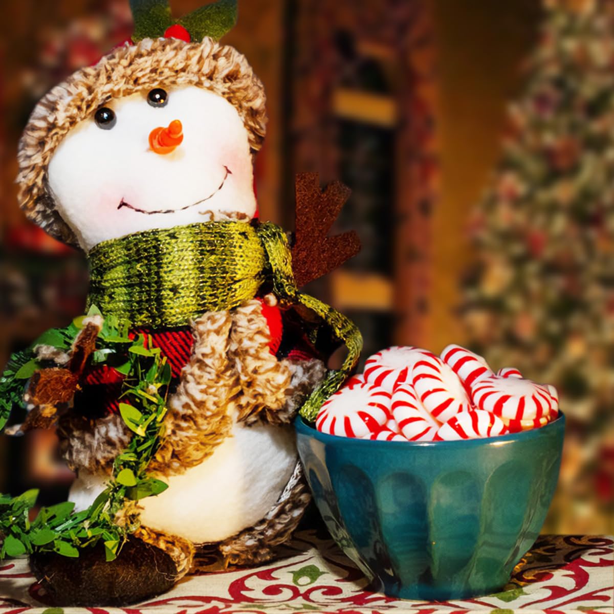 Mesa navideña con mentas Yumzo como detalle festivo y regalo refrescante