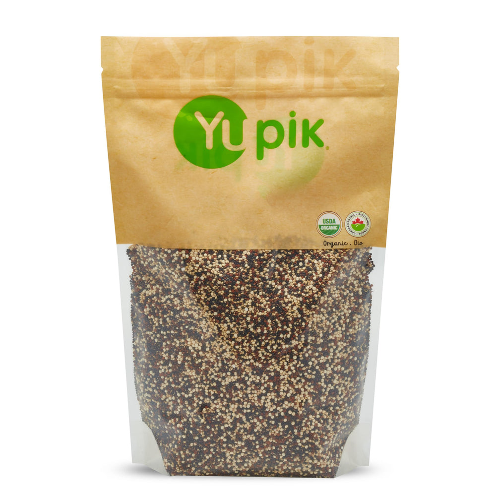 Yupik quinoa tricolor paquete frontal mostrando peso y sello orgánico