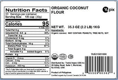 Yupik detalle de textura fina de la harina de coco que facilita mezcla