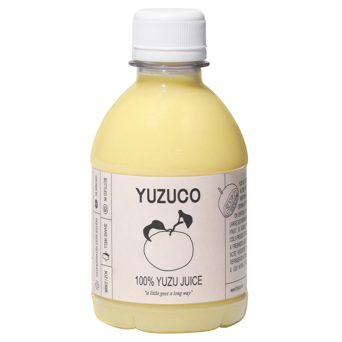 YUZUCO botella frontal mostrando diseño y autenticidad