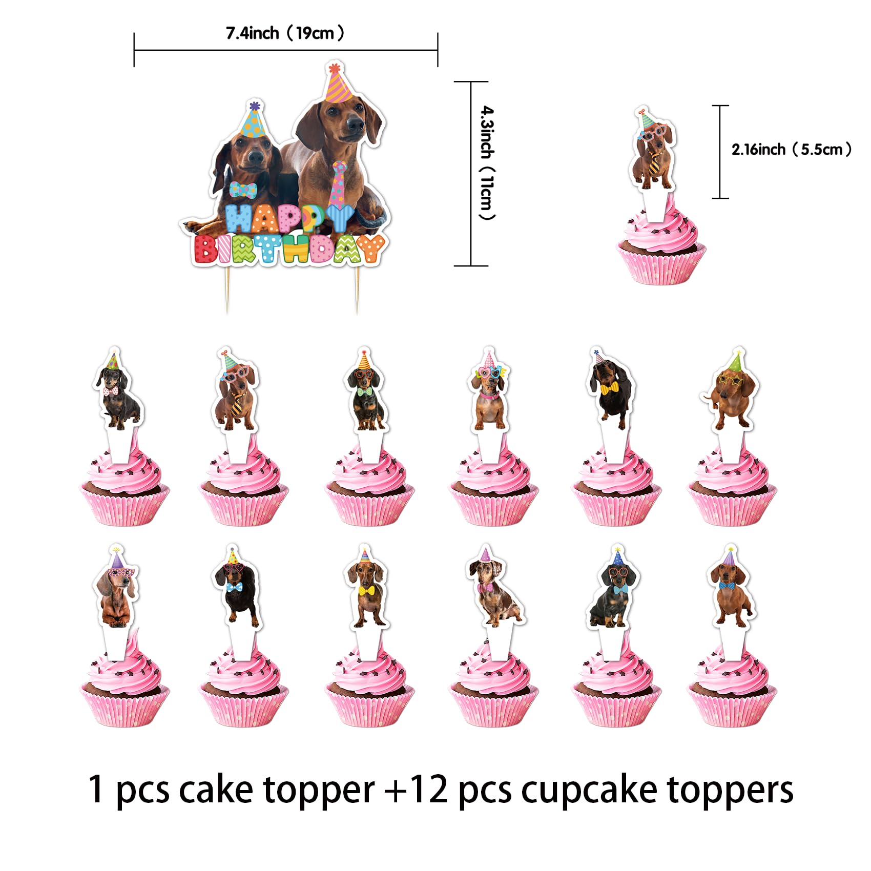 YXCMDCG pack de 12 cupcake toppers aportando cohesión temática