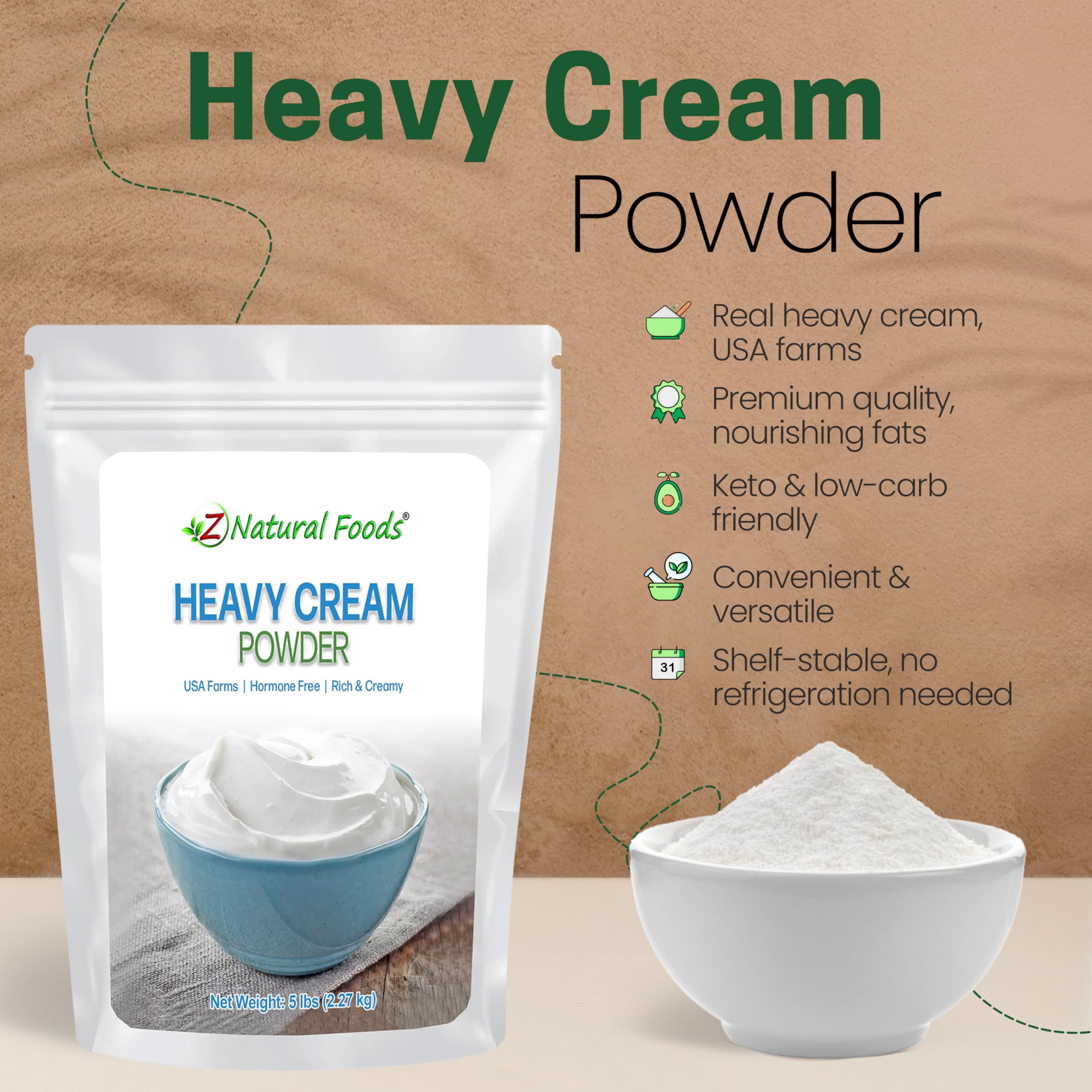 Z Natural Foods crema reconstituida en taza aporta cremosidad inmediata
