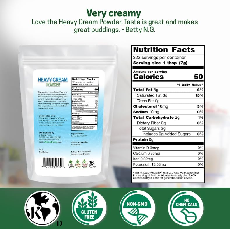 Z Natural Foods textura en polvo fina para mezcla rápida y uniforme