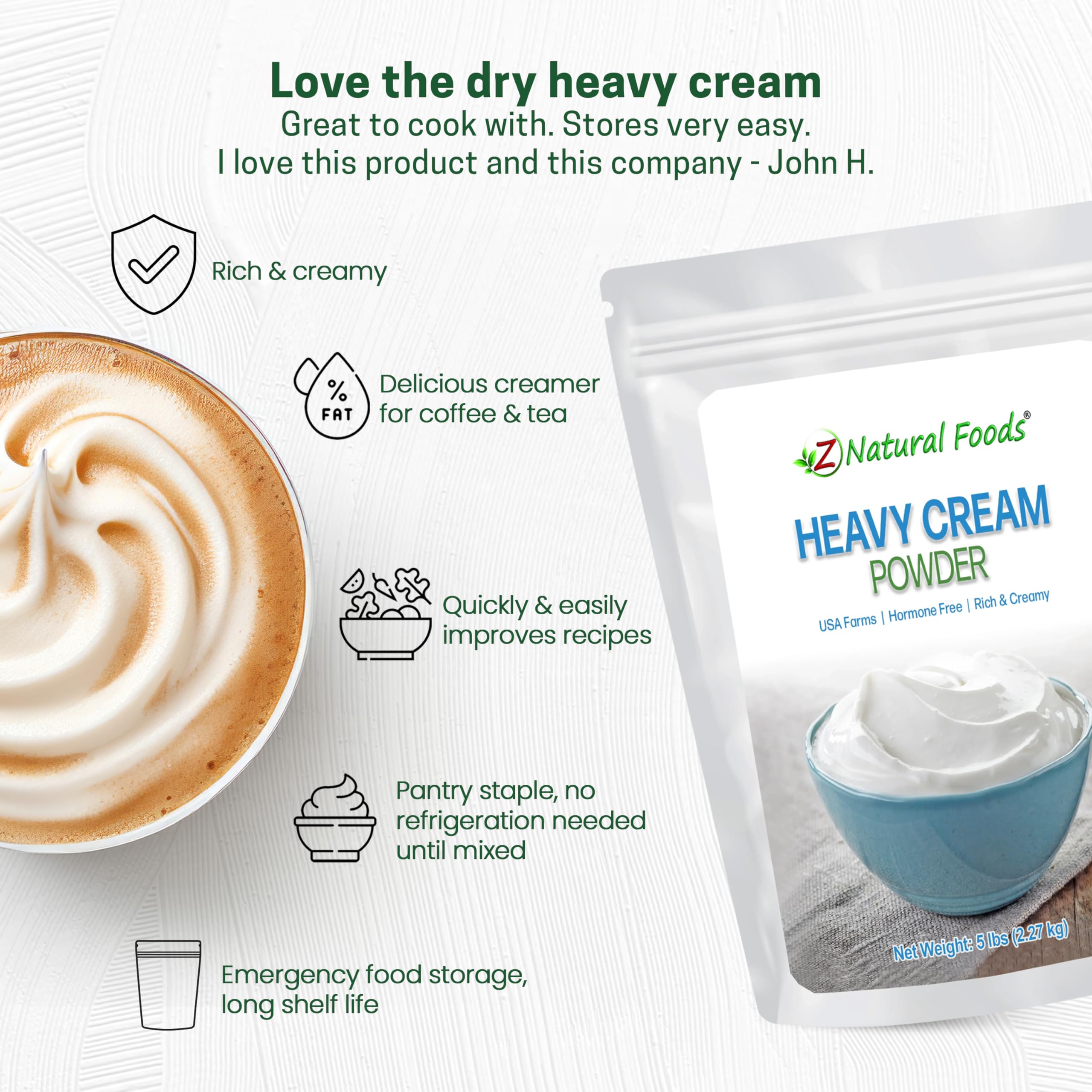 Z Natural Foods uso en café latte mejora espuma y sabor barista