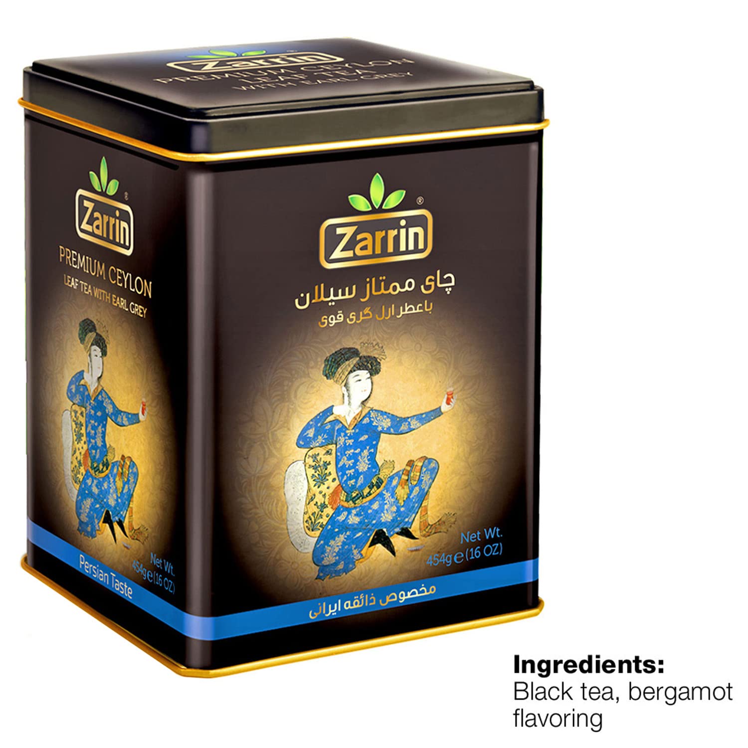 Zarrin taza humeante de té Earl Grey en uso, demuestra aroma cítrico y cuerpo equilibrado