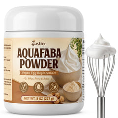 Zashier aquafaba frente del empaque mostrando ingrediente estable en despensa