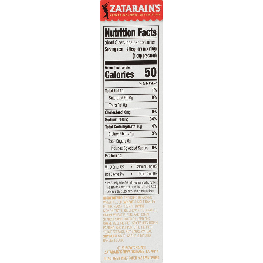 Zatarain's plato de gumbo en mesa familiar, listo para servir