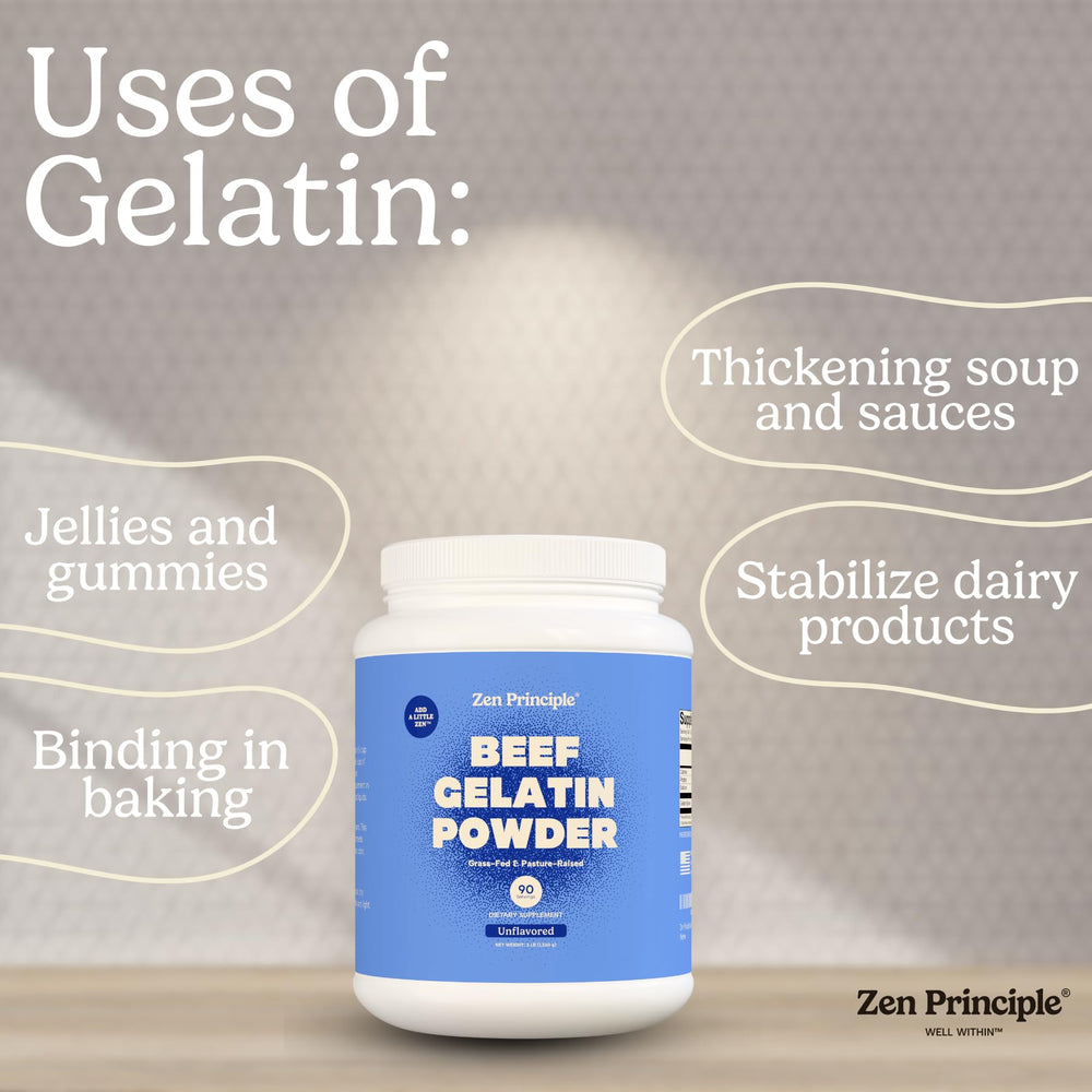 Zen Principle gelatina mezclada en batido caliente, añade proteínas sin sabor