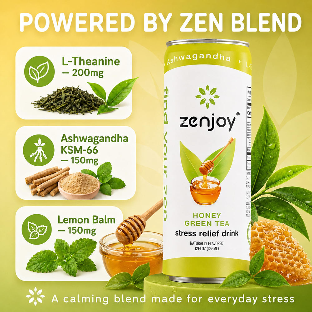Zenjoy lata abierta en mano lista para beber y relajar