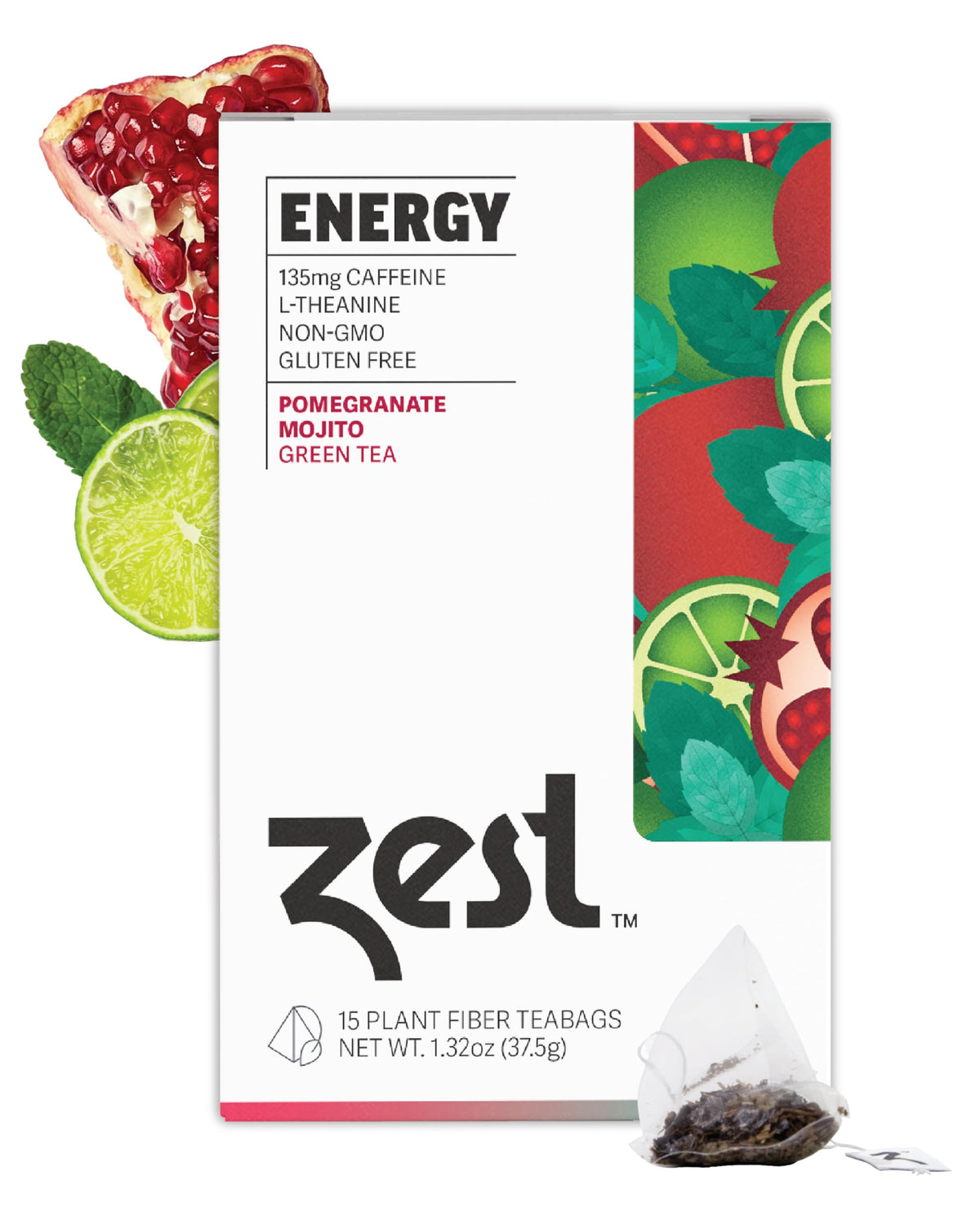 Zest caja frontal con diseño granada mojito y energía sostenible