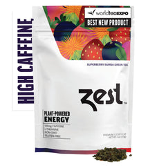 ZEST empaque frontal Superberry Samba mostrando diseño y beneficios