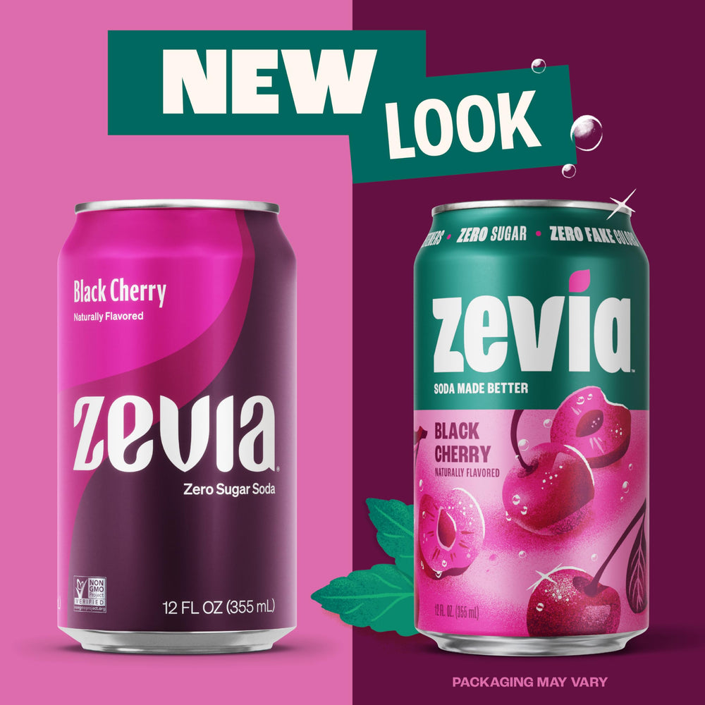 Zevia en vaso con hielo, bebida lista para disfrutar y refrescar