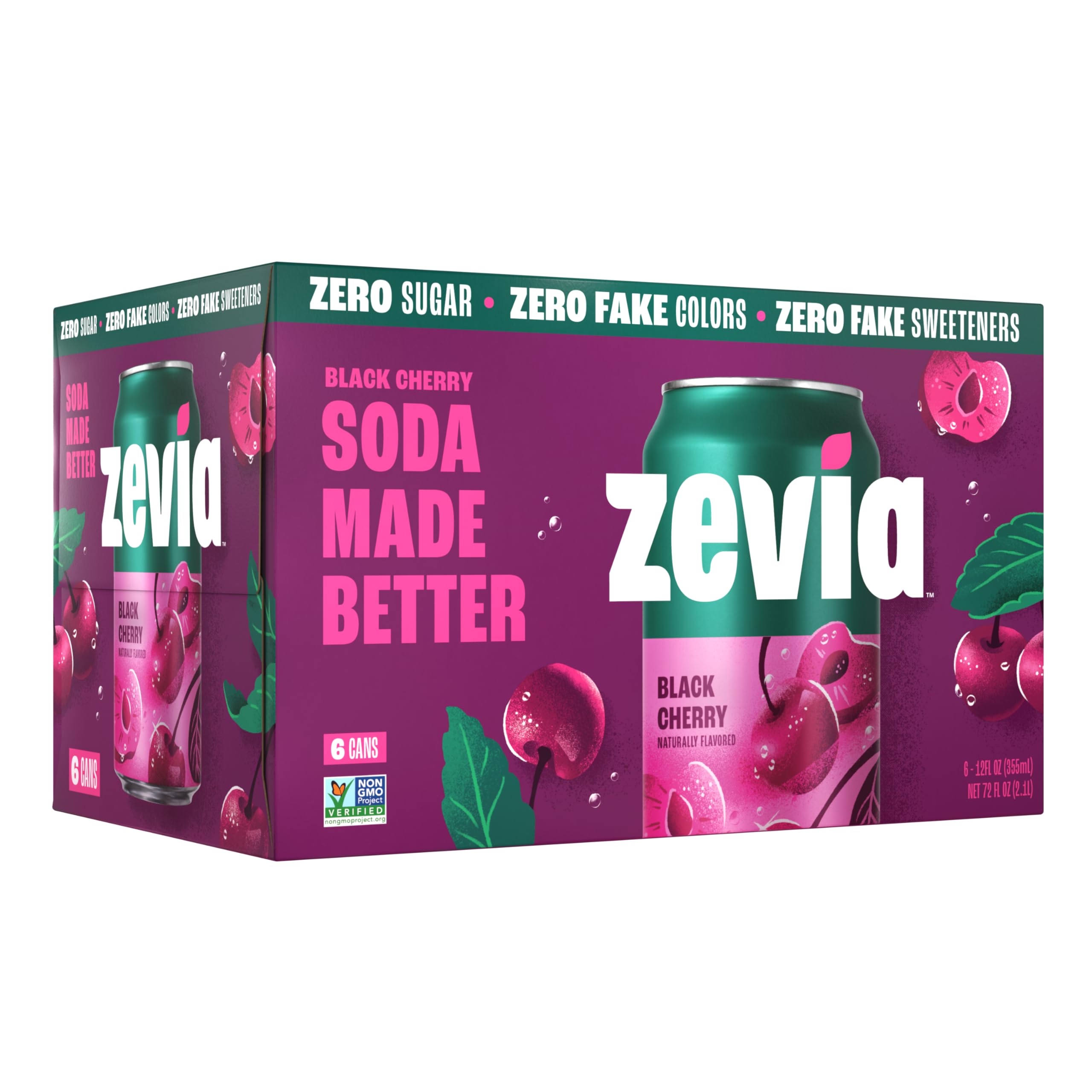 Zevia lata frontal mostrando la marca y sabor, refresco sin azúcar
