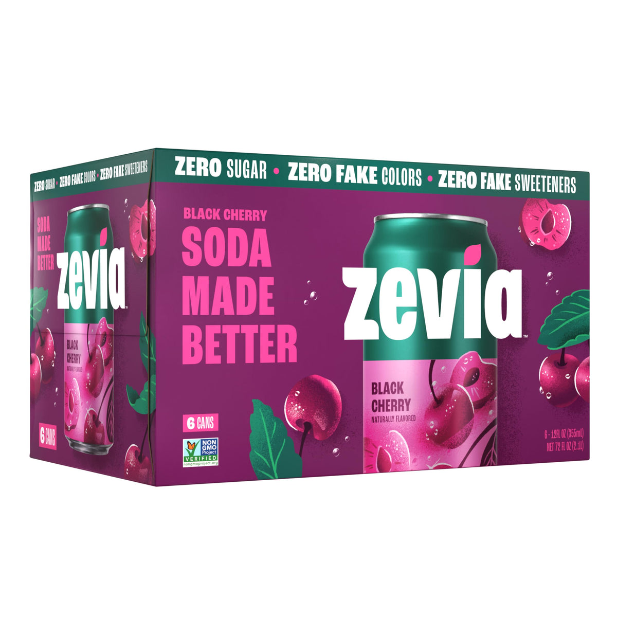 Zevia lata frontal mostrando la marca y sabor, refresco sin azúcar