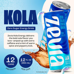 Detalle de la espuma y textura de Zevia Kola Energy para sabor especiado real