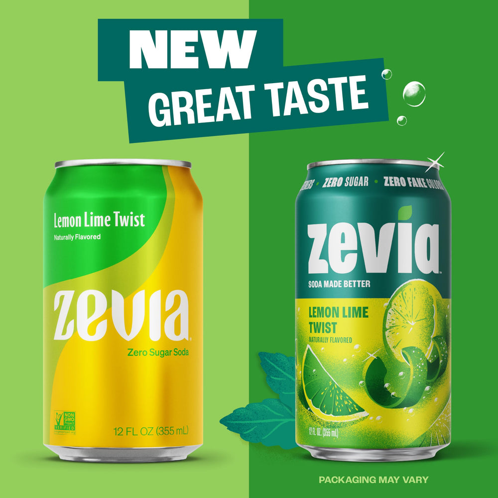 Zevia lata en mano para comparar tamaño 12 oz y conveniencia