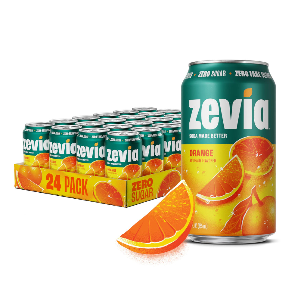 Zevia lata frente mostrando diseño claro y beneficio sin azúcar